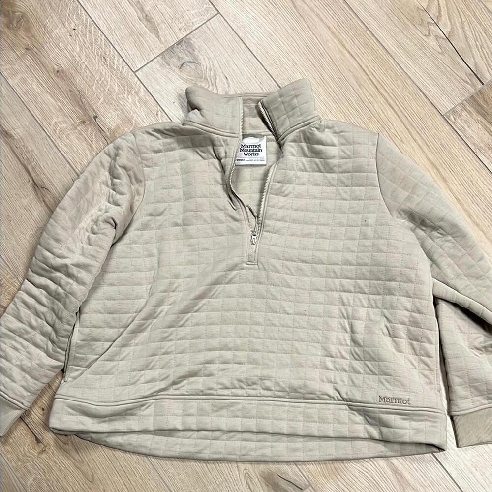 Marmot Beige Quilted Pullover half zip - Roice 1/2-Zip Pullover